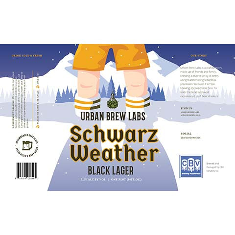 Urban Brew Labs Schwarz Weather Black Lager by Urban Brew Labs, beer label