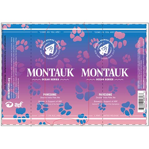 Montauk Pawsome DIPA by Montauk Brewing Co, beer label