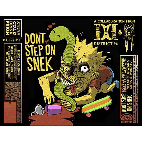 Abomination Don't Step On Snek DDH IPA by Abomination Brewing Company, beer label