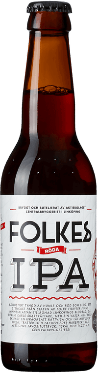 Folkes Röda by Aktiebolaget Centralbryggeriet i Linköping, beer label