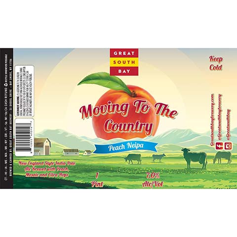 Great South Bay Moving To The Country Peach NEIPA by Great South Bay Brewery, beer label
