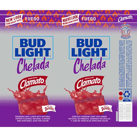 Bud Light Fuego Chelada by Anheuser-Busch, beer label