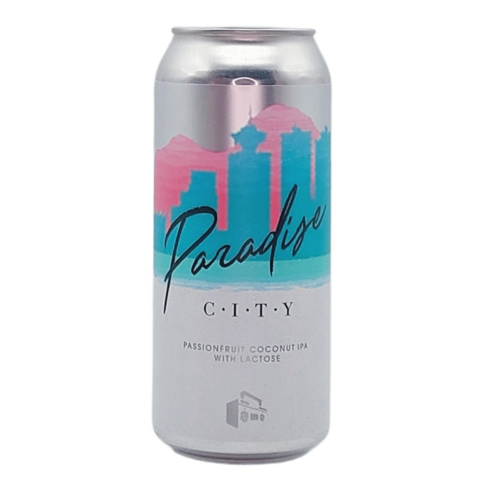 Company Paradise City Passionfruit Coconut Milkshake IPA by Boombox Brewing Company, beer label