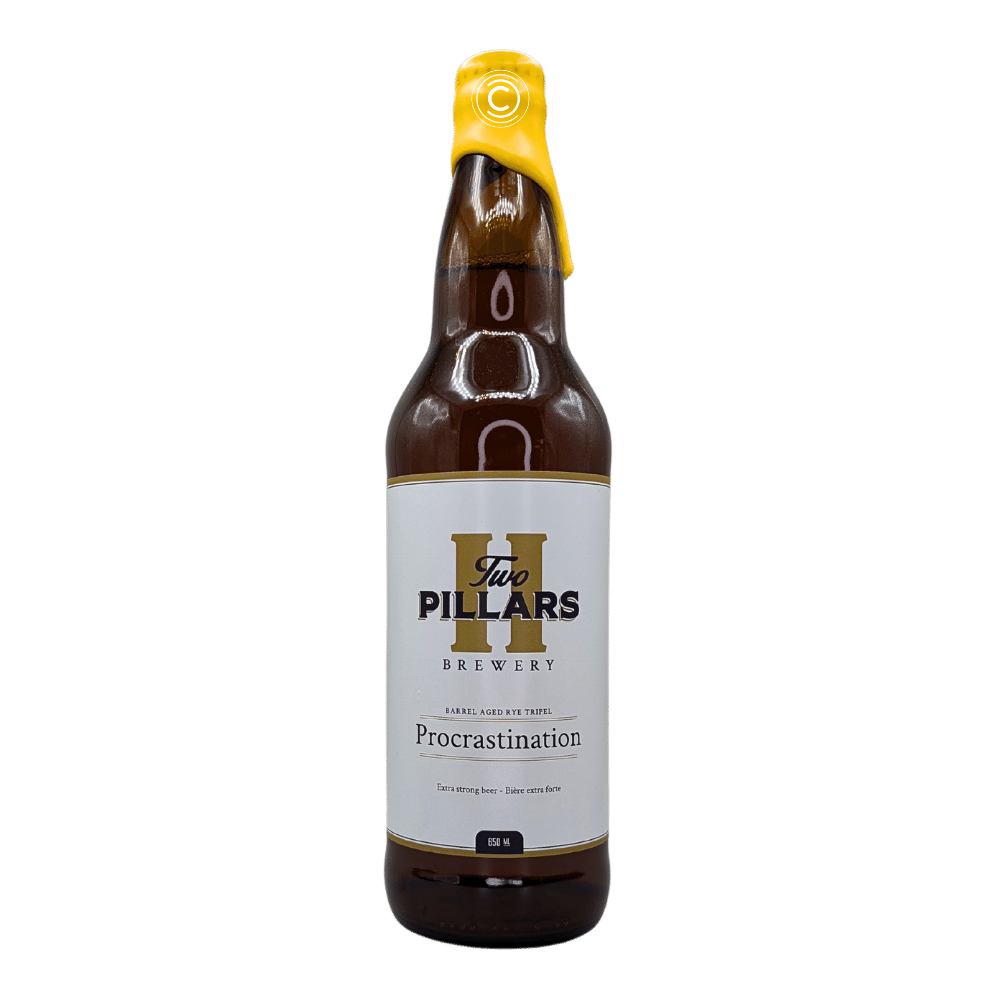Procrastination Barrel Aged Rye Tripel by Two Pillars Brewery, beer label
