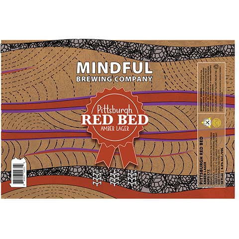 Mindful Pittsburgh Red Bed Amber Lager by Melvin Brewing, beer label