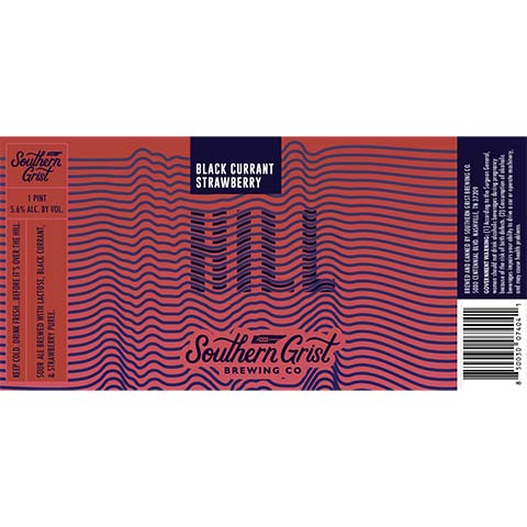 Southern Grist Black Currant Strawberry Hill Sour by Southern Grist Brewing Company, beer label