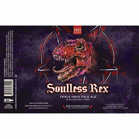 Level Crossing Soulless Rex TIPA by Level Crossing Brewing Company, beer label
