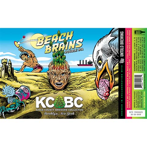 Kings County Brewers Collective Beach Brains DIPA by Kings County Brewers Collective, beer label