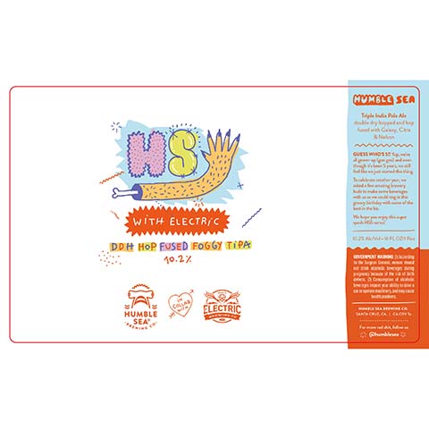 Humble Sea with Electric DDH Hop Fused Foggy TIPA by Humble Sea Brewing Co, beer label
