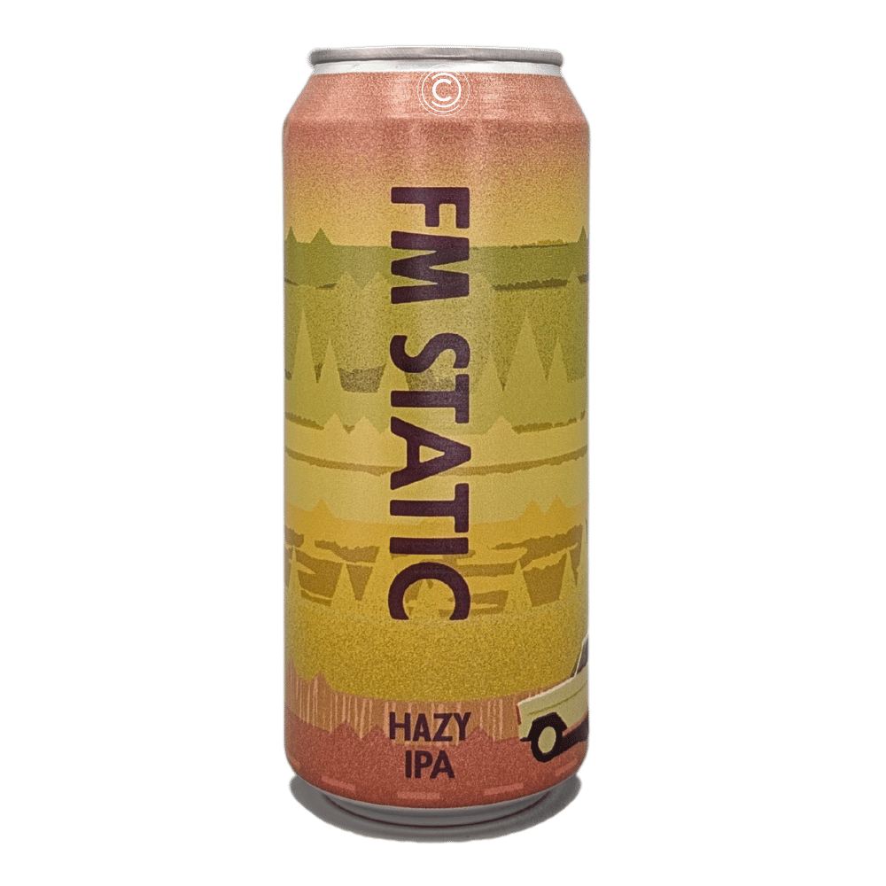 FM Static Hazy IPA by Born Brewing Co. x Polyrhythm Brewing, beer label