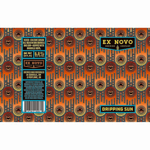 Ex Novo Dripping Sun Saison Ale by Ex Novo Brewing Co, beer label