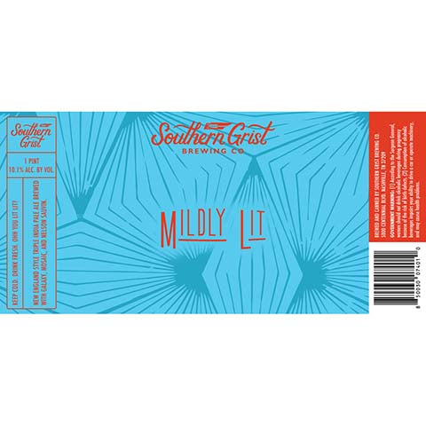 Southern Grist Mildly Lit NE TIPA by Southern Grist Brewing Company, beer label
