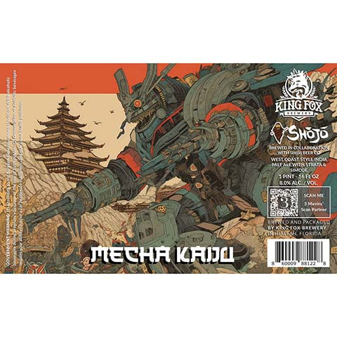 King Fox Mecha Kaiju IPA by King fox Brewery, beer label