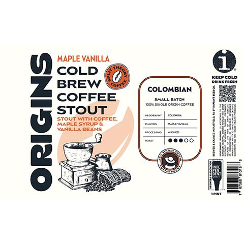 Imprint Maple Vanilla Cold Brew Coffee Stout by Imprint Beer Company, beer label