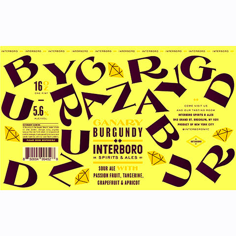 Interboro Ganary Burgundy Sour Ale by Interboro Spirits And Ales, beer label