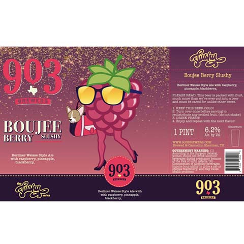 903 Brewers Boujee Berry Slushy Berliner Weisse Ale by 903 Brewers, beer label