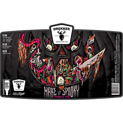 Drekker Make It Spooky DIPA by Drekker Brewing Company, beer label