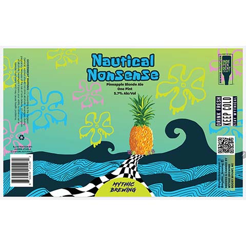 Mythic Nautical Nonsense Pineapple Blonde Ale by Mythic Brewing, beer label