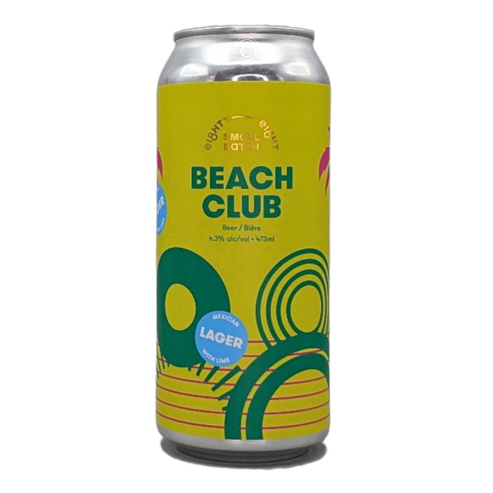 Beach Club Mexican Lager with Lime by Eighty Eight Brewing Co., beer label