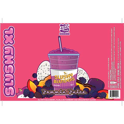 450 North Slushy XL Slushy Blenders Jammin Juice Sour by 450 North Brewing Company, beer label