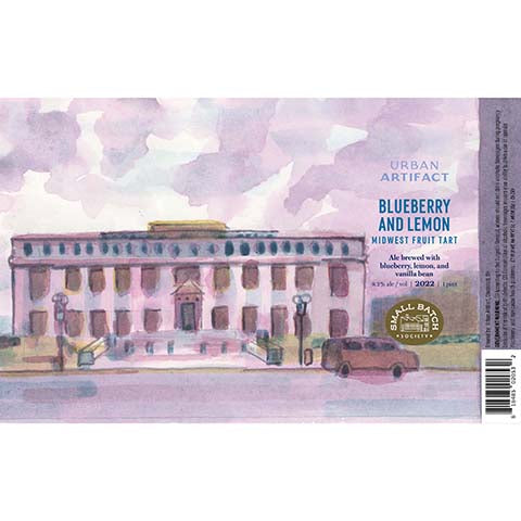 Urban Artifact Blueberry and Lemon Midwest Fruit Tart Ale by Urban Artifact, beer label