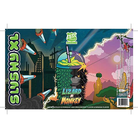 450 North Lizard Vs Monkey Slushy XL Sour by 450 North Brewing Company, beer label