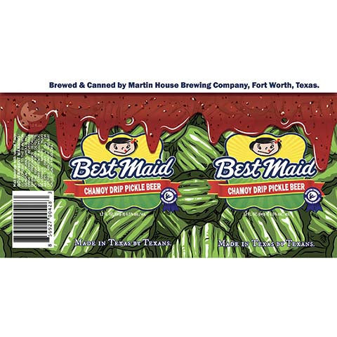 Martin House Best Maid Chamoy Drip Pickle Beer by Martin House Brewing Company, beer label