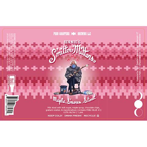 Four Quarters Bernie's S'mitten Mittens Maple S'mores Stout by Four Quarters Brewing Co, beer label
