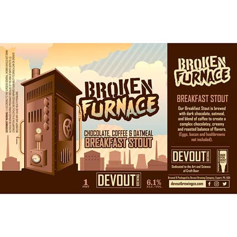 Devout Broken Furnace Breakfast Stout by Devout Brewing Company, beer label