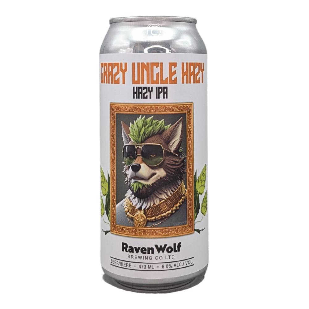 Crazy Uncle Hazy Hazy IPA by RavenWolf Brewing Co., beer label