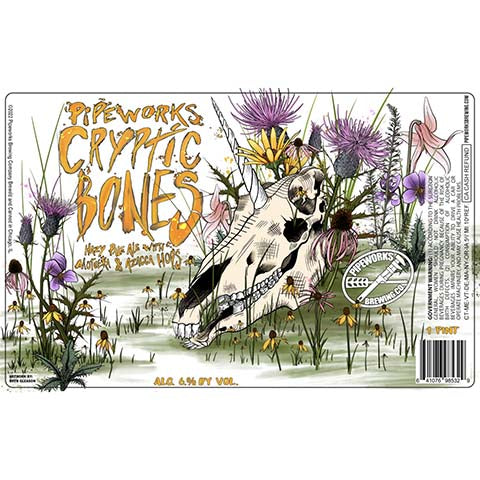 Pipeworks Cryptic Bones Hazy Pale Ale by Pipeworks Brewing Co, beer label