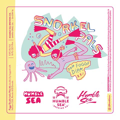 Humble Sea Snorkel Pals DDH Foggy DIPA by Humble Sea Brewing Co, beer label