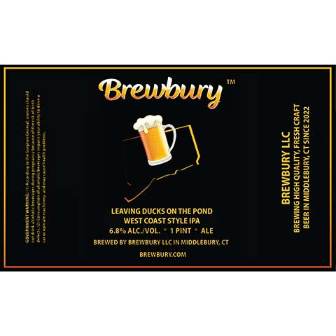 Brewbury Leaving Ducks On The Pond IPA by Brewbury, beer label