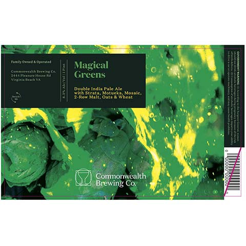 Commonwealth Magical Greens DIPA by Commonwealth Brewing Co., beer label
