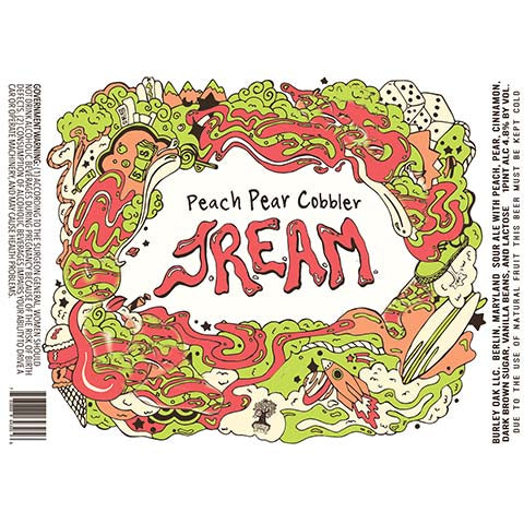 Burley Oak Peach Pear Cobbler JREAM Sour by Burley Oak Craft Brewery, beer label