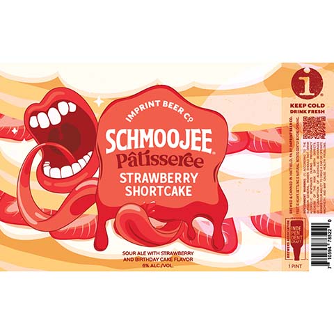 Imprint Schmoojee Patisseree Strawberry Shortcake Sour by Imprint Beer Company, beer label
