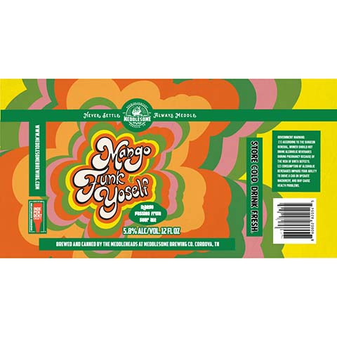 Meddlesome Mango Funk Yoself Sour Ale by Meddlesome Brewing Company, beer label