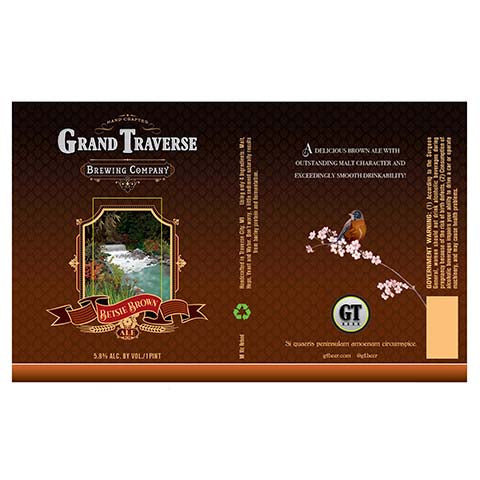 Grand Traverse Betsie Brown Ale by Grand Traverse Brewing Company, beer label