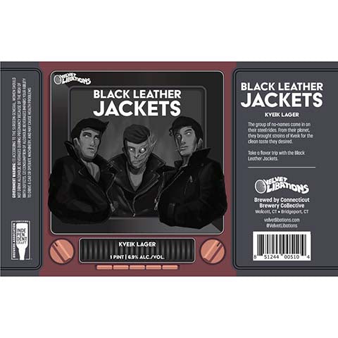 Connecticut Black Leather Jackets Kveik Lager by Connecticut Brewery Collective, beer label