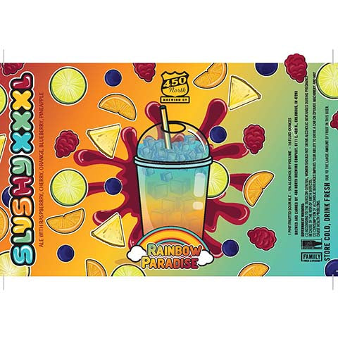 450 North Rainbow Paradise Ale by 450 North Brewing Company, beer label