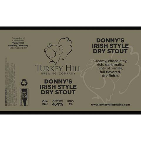 Turkey Hill Donny's Irish Dry Stout by Turkey Hill Brewing Company, beer label