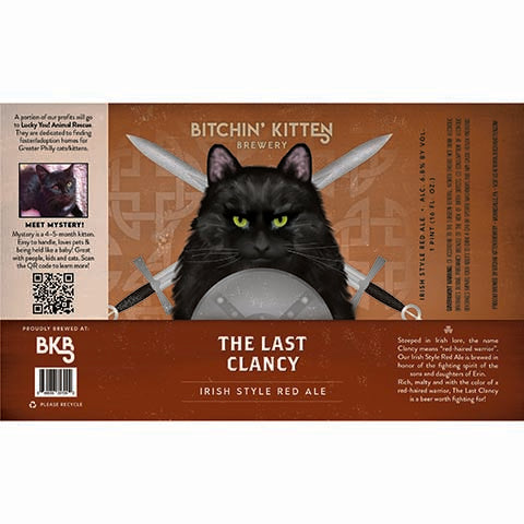 Bitchin' Kitten The Last Clancy Irish Red Ale by Bitchin' Kitten Brewery, beer label