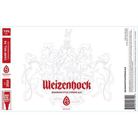 Ever Grain Weizenbock Strong Ale by Ever Grain Brewing Co, beer label