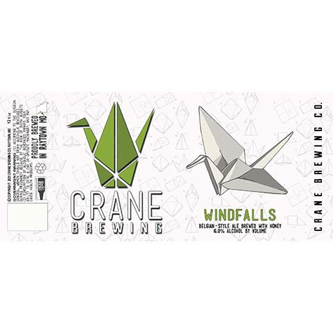 Crane Windfalls Belgian Ale by Crane Brewing Company, beer label