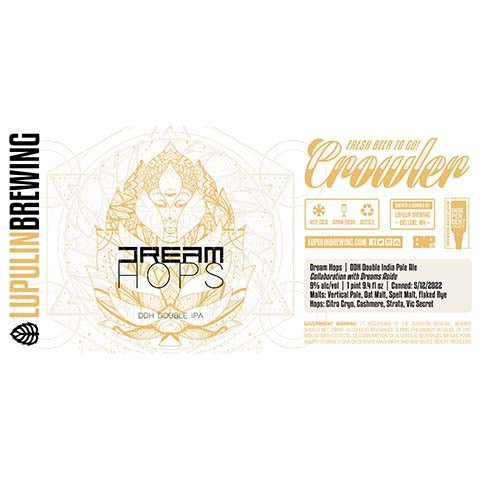 Lupulin Dream Hops DDH DIPA by Lupulin Brewing, beer label