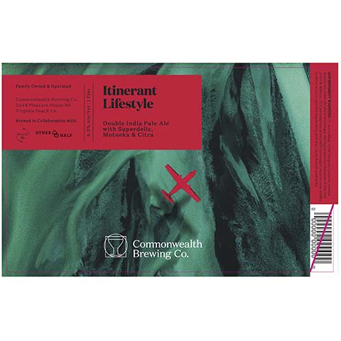 Commonwealth Itinerant Lifestyle DIPA by Commonwealth Brewing Co., beer label