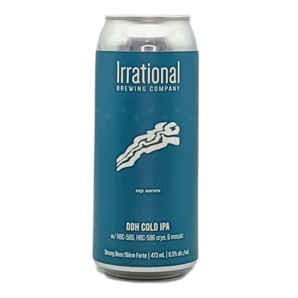 Exp. Aurora Double Dry Hopped Cold IPA by Irrational Brewing Company, beer label