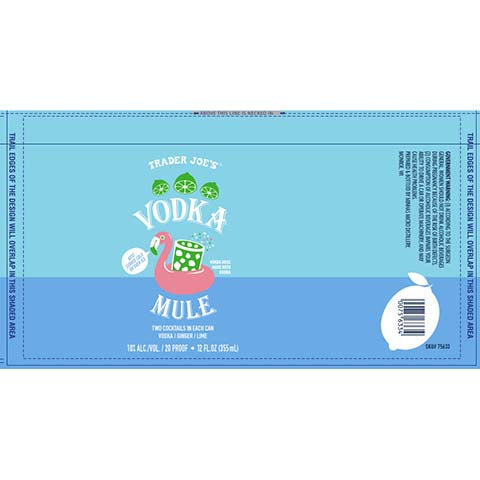 Trader Joe's Vodka Mule by Minhas Micro Distillery, beer label