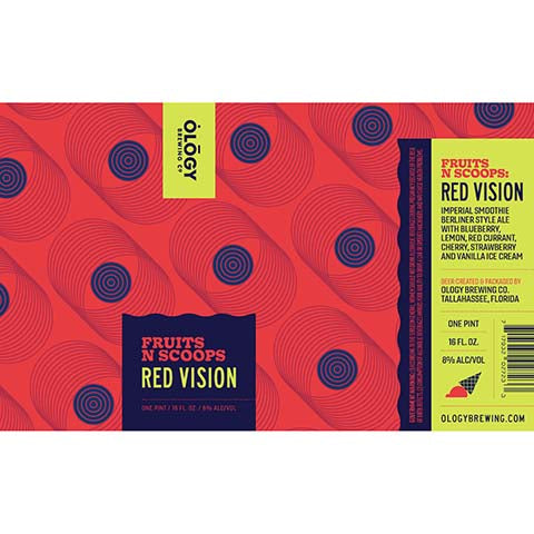 Ology Fruits N Scoops: Red Vision Berliner-Style Ale by Ology Brewing Co, beer label