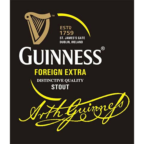 Guinness Foreign Extra Stout by Guinness, beer label